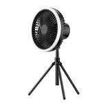 DQ216 10000mAh Outdoor Portable Liftable Swivel Head Camping Fan Tent Hanging Vertical Colorful Light with Remote Control(Black)