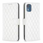 For Nokia C02 Diamond Lattice Wallet Flip Leather Phone Case(White)