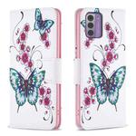 For Nokia G42/G310 Colored Drawing Leather Phone Case(Peach Blossom Butterfly)