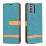 For Nokia G42/G310 Color Matching Denim Texture Horizontal Flip Leather Case(Green)