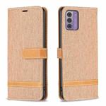 For Nokia G42/G310 Color Matching Denim Texture Horizontal Flip Leather Case(Brown)