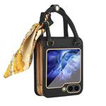 For Samsung Galaxy Z Flip5 Handbag Design Leather + PC Phone Case(Black)