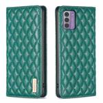 For Nokia G42/G310 Diamond Lattice Magnetic Leather Flip Phone Case(Green)