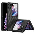 For OPPO Find N2 Flip Integrated Composite Carbon Fiber Pattern Phone Case(Black)