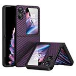For OPPO Find N2 Flip Integrated Composite Carbon Fiber Pattern Phone Case(Purple)