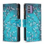 For Nokia G42/G310 Colored Drawing Pattern Zipper Leather Phone Case(Plum Blossom)