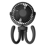 T8 2000mAh Flexible Octopus Tripod Rotatable Portable Fan(Black)