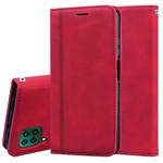 For Huawei P40 Lite Frosted Business Magnetic Horizontal Flip PU Leather Case with Holder & Card Slot & Lanyard(Red)