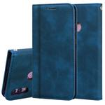 For Huawei P Smart 2019 Frosted Business Magnetic Horizontal Flip PU Leather Case with Holder & Card Slot & Lanyard(Blue)