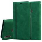 For Huawei Y7 Prime (2019) Frosted Business Magnetic Horizontal Flip PU Leather Case with Holder & Card Slot & Lanyard(Green)