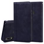 For Huawei Honor 8A / Y6 (2019) Frosted Business Magnetic Horizontal Flip PU Leather Case with Holder & Card Slot & Lanyard(Black)