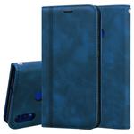 For Huawei Honor 8X Frosted Business Magnetic Horizontal Flip PU Leather Case with Holder & Card Slot & Lanyard(Blue)
