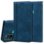 For Huawei Honor 9A Frosted Business Magnetic Horizontal Flip PU Leather Case with Holder & Card Slot & Lanyard(Blue)