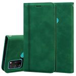 For Huawei Honor 9A Frosted Business Magnetic Horizontal Flip PU Leather Case with Holder & Card Slot & Lanyard(Green)