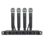 XTUGA A140-H Wireless Microphone System 4 Channel UHF Handheld Microphone(US Plug)