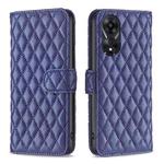 For OPPO A78 5G Diamond Lattice Wallet Flip Leather Phone Case(Blue)