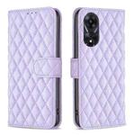 For OPPO A78 5G Diamond Lattice Wallet Flip Leather Phone Case(Purple)