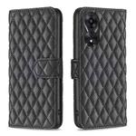 For OPPO A78 5G Diamond Lattice Wallet Flip Leather Phone Case(Black)