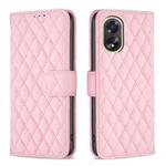 For OPPO A38 4G Diamond Lattice Wallet Flip Leather Phone Case(Pink)