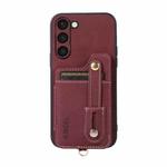 For Samsung Galaxy S23+ 5G ABEEL Litchi Texture Card Bag PU Phone Case(Purple)