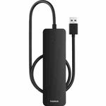 Baseus Ultra Joy Series 4 in 1 USB to USB3.0x4 HUB Adapter, Cable Length:50cm(Black)