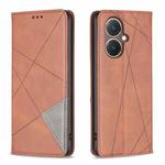 For vivo Y27 4G Prismatic Invisible Magnetic Leather Phone Case(Brown)