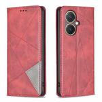 For vivo Y27 4G Prismatic Invisible Magnetic Leather Phone Case(Red)