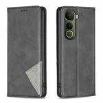 For vivo Y400 5G Global Rhombus Texture Magnetic Leather Phone Case(Black)