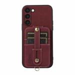 For Samsung Galaxy S23+ 5G ABEEL Litchi Texture Card Bag PU Phone Case(Purple)