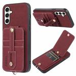 For Samsung Galaxy S23 FE 5G ABEEL Litchi Texture Card Bag PU Phone Case(Purple)