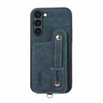 For Samsung Galaxy S23 5G ABEEL Litchi Texture Card Bag PU Phone Case(Blue)