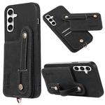 For Samsung Galaxy S23 FE 5G ABEEL Litchi Texture Card Bag PU Phone Case(Black)