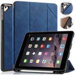For iPad 9.7 inch DG.MING See Series Horizontal Flip Leather Case with Holder & Pen Holder(Blue)