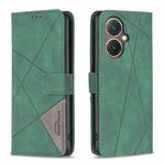 For vivo Y27 4G Magnetic Buckle Rhombus Texture Leather Phone Case(Green)