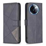 For vivo Y200i 5G / Y38 5G Magnetic Buckle Rhombus Texture Leather Phone Case(Black)