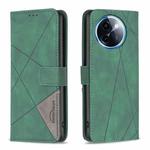 For vivo Y200i 5G / Y38 5G Magnetic Buckle Rhombus Texture Leather Phone Case(Green)