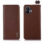 For Nothing Phone 2 KHAZNEH Nappa Top Layer Cowhide Leather Phone Case(Brown)