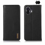 For Nothing Phone 2 KHAZNEH Nappa Top Layer Cowhide Leather Phone Case(Black)
