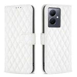 For vivo Y78 5G Diamond Lattice Wallet Flip Leather Phone Case(White)