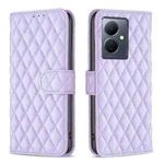 For vivo Y78 5G Diamond Lattice Wallet Flip Leather Phone Case(Purple)