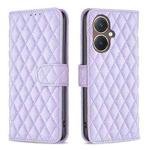 For vivo Y27 4G Diamond Lattice Wallet Flip Leather Phone Case(Purple)