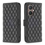 For vivo Y27 4G Diamond Lattice Wallet Flip Leather Phone Case(Black)