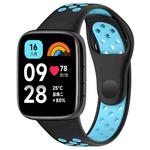 For Redmi Watch 3 Lite / Watch 3 Active Two Color Silicone Watch Band(Black Blue)