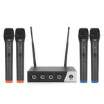 XTUGA S400 Professional 4-Channel UHF Wireless Microphone System with 4 Handheld Microphone(EU Plug)