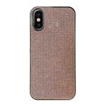 For iPhone XS / X Solid Color Diamond TPU Phone Case(Rose Gold)