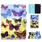 For Huawei MatePad T8 Sewing Thread Horizontal Painted Flat Leather Case with Pen Cover & Anti Skid Strip & Card Slot & Holder(Colorful Butterfly)