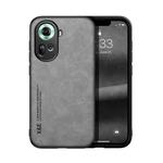 For OPPO Reno11 5G Global Skin Feel Magnetic Leather Back Phone Case(Light Grey)