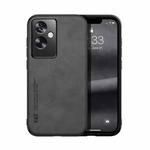 For OPPO A2 Skin Feel Magnetic Leather Back Phone Case(Dark Grey)