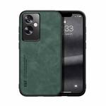 For OPPO A2 Skin Feel Magnetic Leather Back Phone Case(Green)