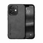 For OPPO A3x 5G India Skin Feel Magnetic Leather Back Phone Case(Dark Grey)